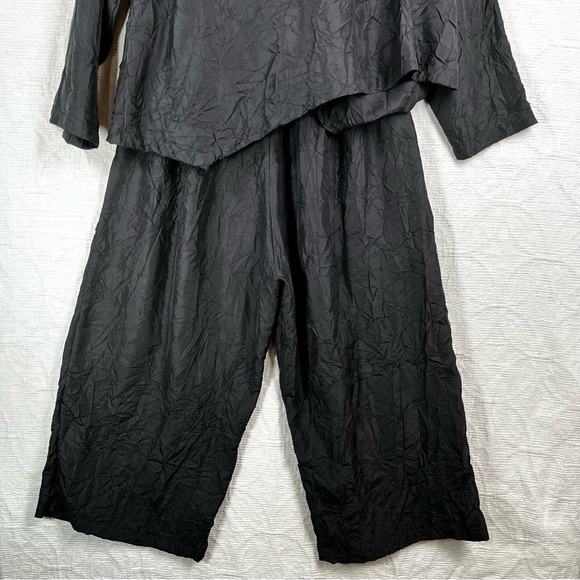 ITEMZ Chris Baumgartner Silk Black One Size Unstructured Pajamas 2pc loungewear - Picture 12 of 16